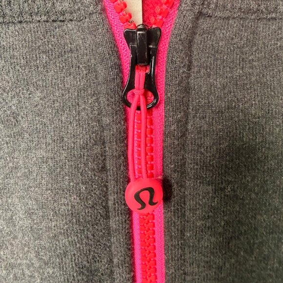 Lululemon Athletica Scuba Full Zip Charcoal Gray Fuschia Sz8 - Picture 2 of 7